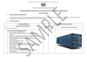 Technical Specifications Requirements for Containerized Wood Drying Kiln and Related Items