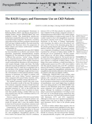 The RALES Legacy and Finerenone Use on CKD Patients