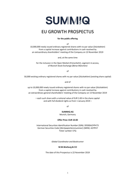 Eu Growth Prospectus