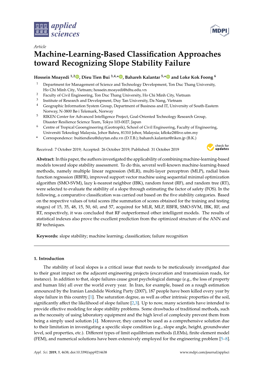 Machine-Learning-Based Classification Approaches Toward