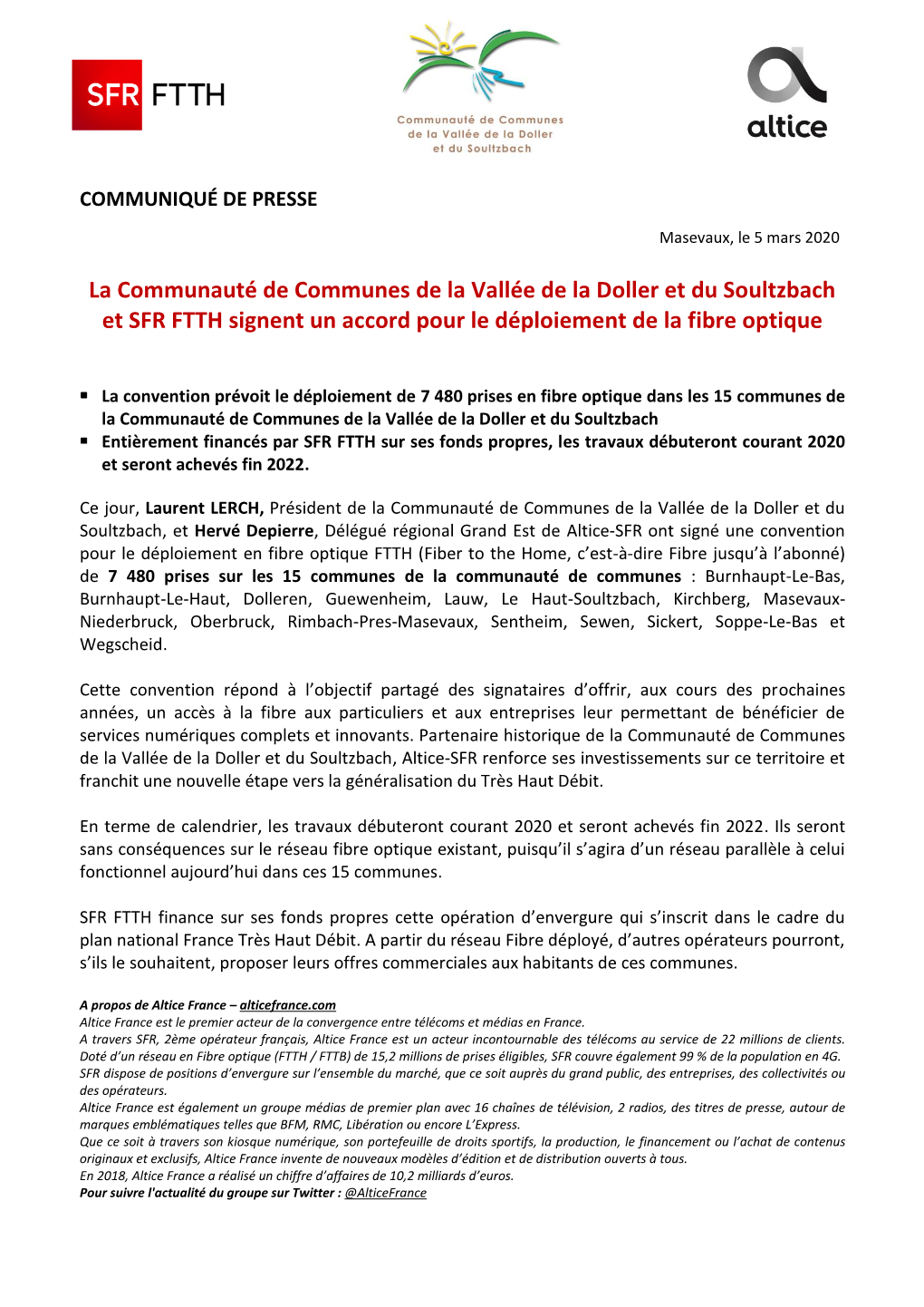 06.03.2020 La Communauté De Communes De La Vallée De La