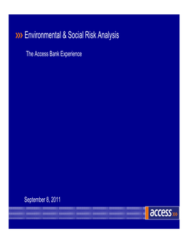 Environmental & Social Risk Analysis