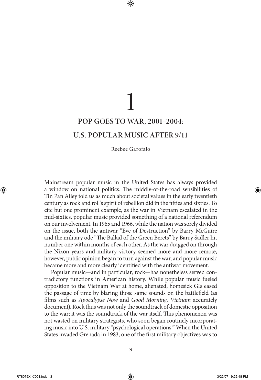 Pop Goes to War, 2001–2004:U.S. Popular Music After 9/11