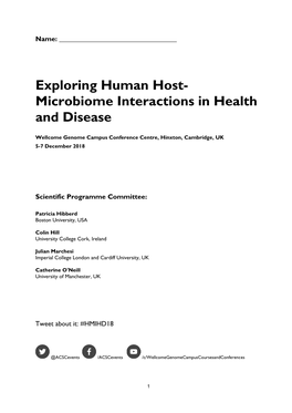 Exploring Human Host- Microbiome Interactions in Health and Disease