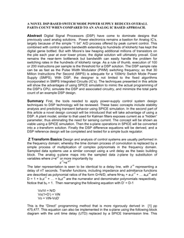 A Novel Dsp-Based Switch Mode Power Supply Reduces Overall Parts Count When Compared to an Analog Ic Based Approach