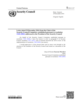 Security Council Distr.: General 29 December 2016