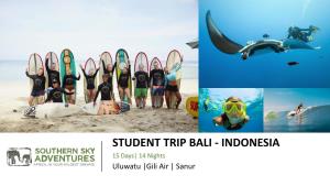 Itinerary 6 Student Trip Bali Indonesia