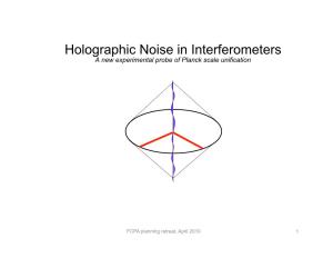 Holographic Noise in Interferometers a New Experimental Probe of Planck Scale Unification