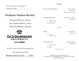 Graduate Student Recital: Amander Fleener, Clarinet