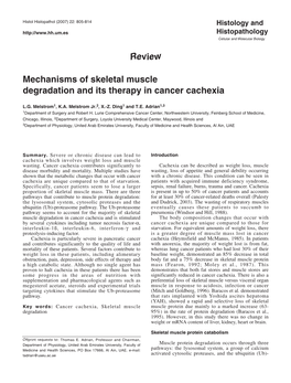 Review Mechanisms of Skeletal Muscle Degradation and Its Therapy in Cancer Cachexia