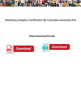 Marketing Analytics Certification by Columbia University Edx