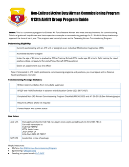 913Th Airlift Group Program Guide