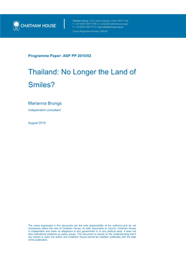 Thailand: No Longer the Land of Smiles?