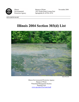 Illinois 2004 Section 303(D) List