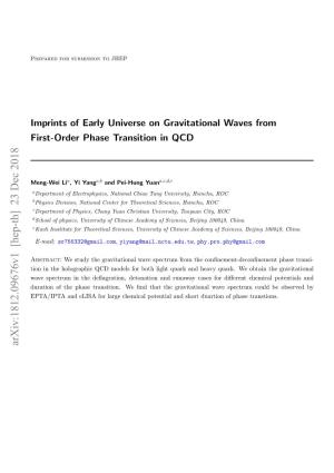 Imprints of Early Universe on Gravitational Waves from First-Order Phase Transition in QCD