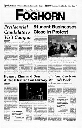 Presidential Student Businesses Candidate to Close in Protest Visit Campus Ua Steakley