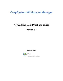 Corpsystem Workpaper Manager