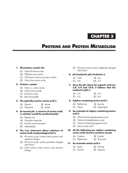 Proteins and Protein Metabolism 29