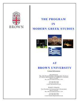Greek Studies Prospectus Revised Feb 04 08