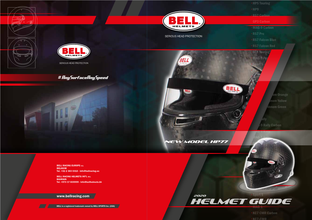 HELMET GUIDEGP3 Sport BELL Is a Registered Trademark Owned by BELL SPORTS Inc