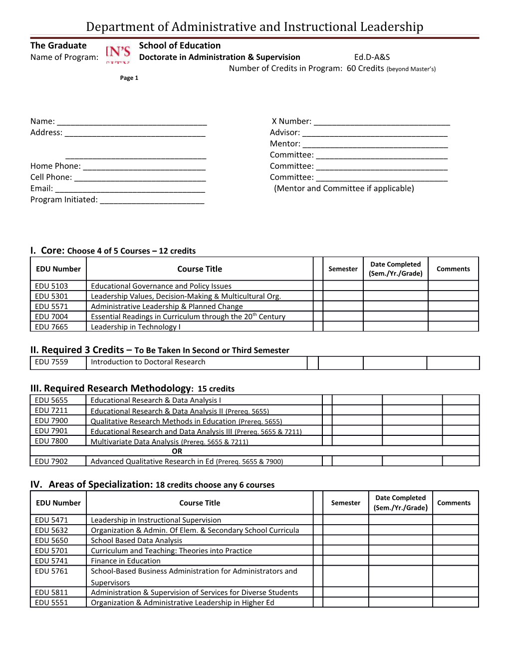 Department of Administrative and Instructional Leadership s2