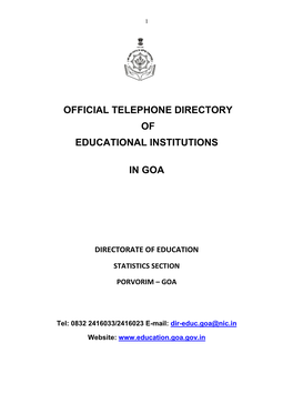 Telephone Directory of Educational Institutions