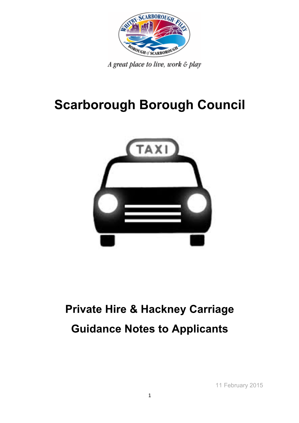 Scarborough Borough Council Taxi and Private Hire Scale of Charges