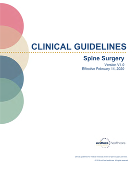 Evicore Spine Surgery Guidelines