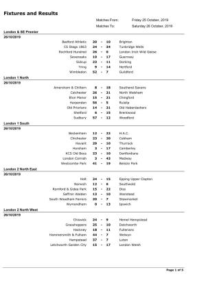 Fixtures and Results