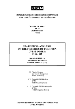 Statistical Analysis of the Fisheries of Dominica (West Indies)