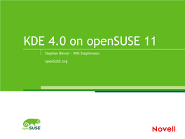 KDE 4.0 on Opensuse 11