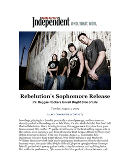 Rebelution's Sophomore Release I.V
