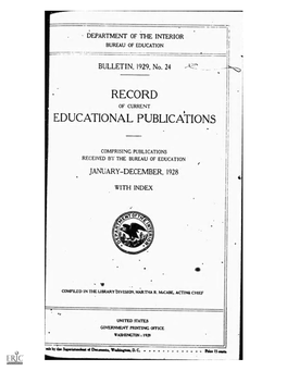 Record of Current Educationalpublications