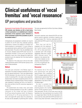 Clinical Usefulness of 'Vocal Fremitus' and 'Vocal Resonance'
