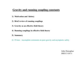 Gravity and Running Coupling Constants