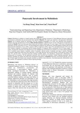 Pancreatic Involvement in Melioidosis
