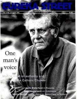 One Man's • Voice the Christian Brothers' Foundation for Charitable Works Presents the 150Th Anniversary Dinner to Celebrate the Foundation of the Christian Brothers