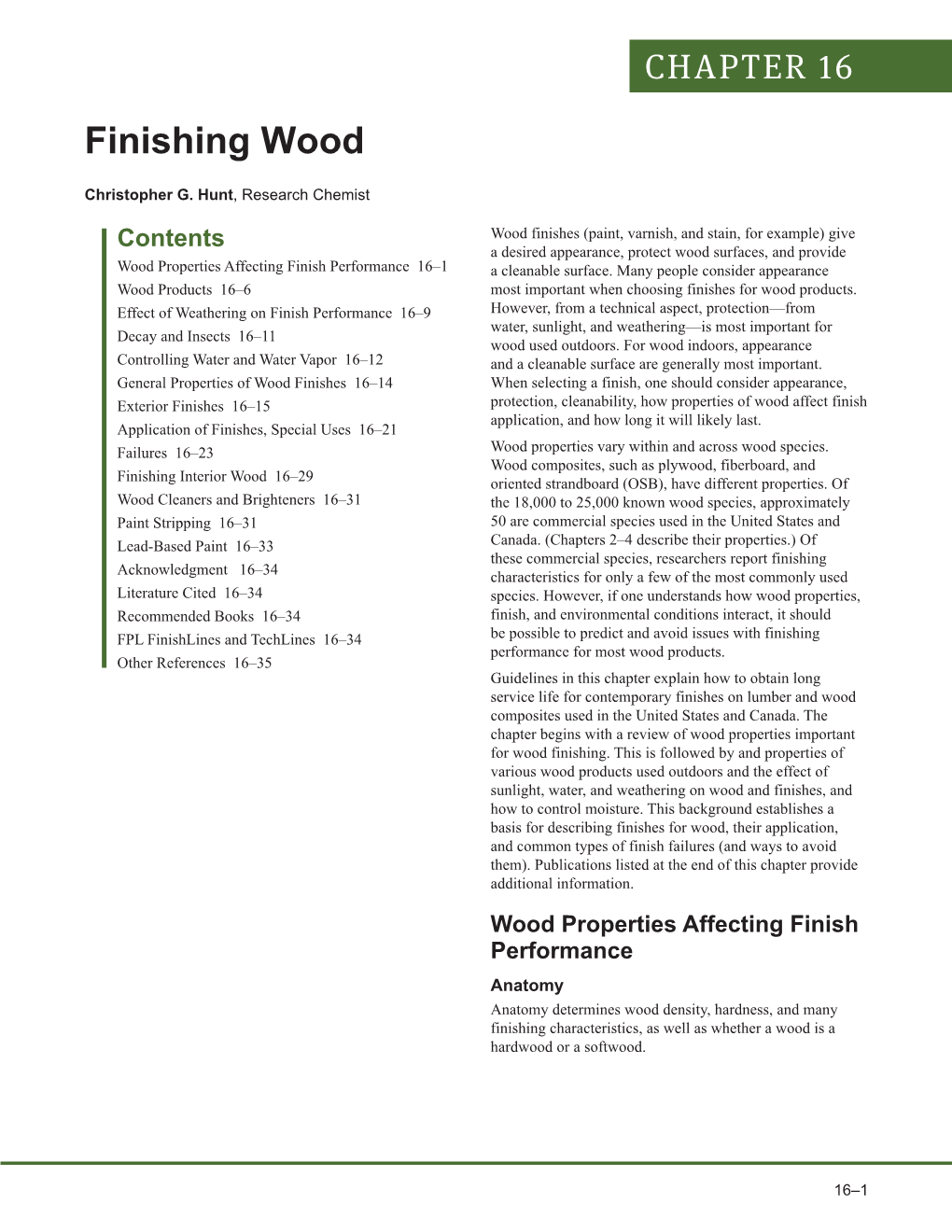 Finishing Wood