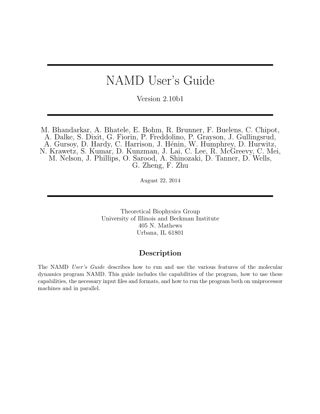 NAMD User's Guide