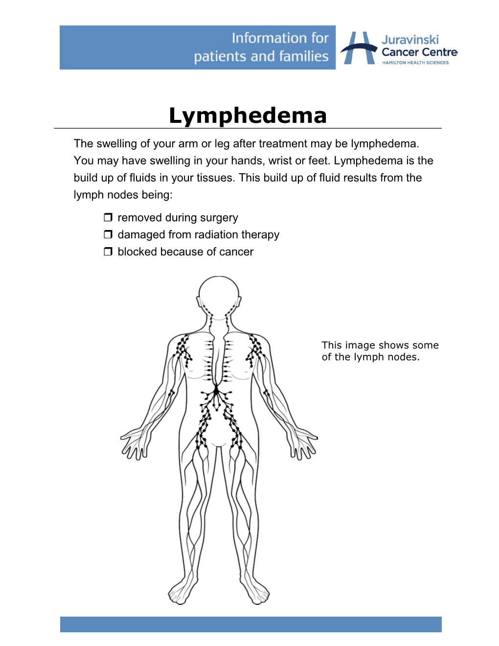 Lymphedema the Swelling of Your Arm Or Leg After Treatment May Be Lymphedema