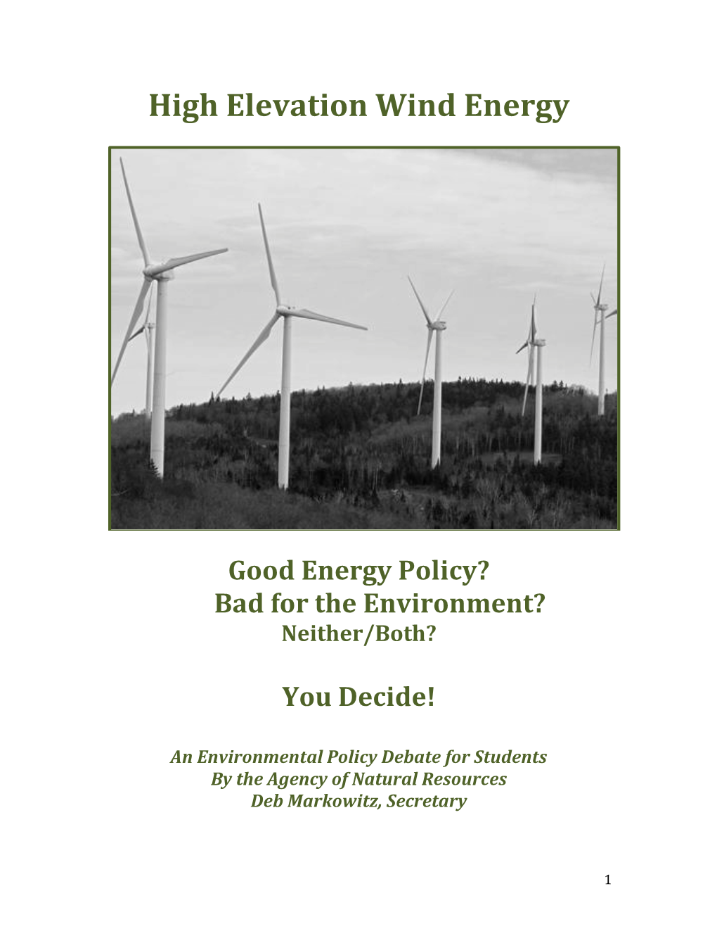 High Elevation Wind Energy