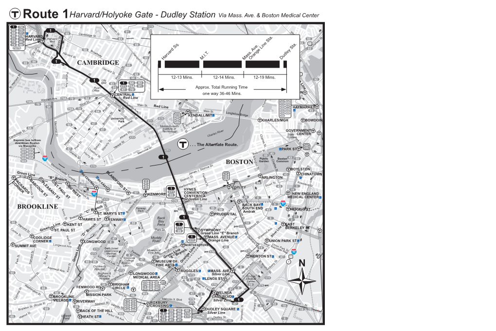 Route 1Harvard/Holyoke Gate - Dudley Station Via Mass