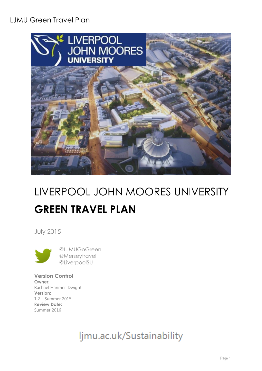 Liverpool John Moores University Green Travel Plan