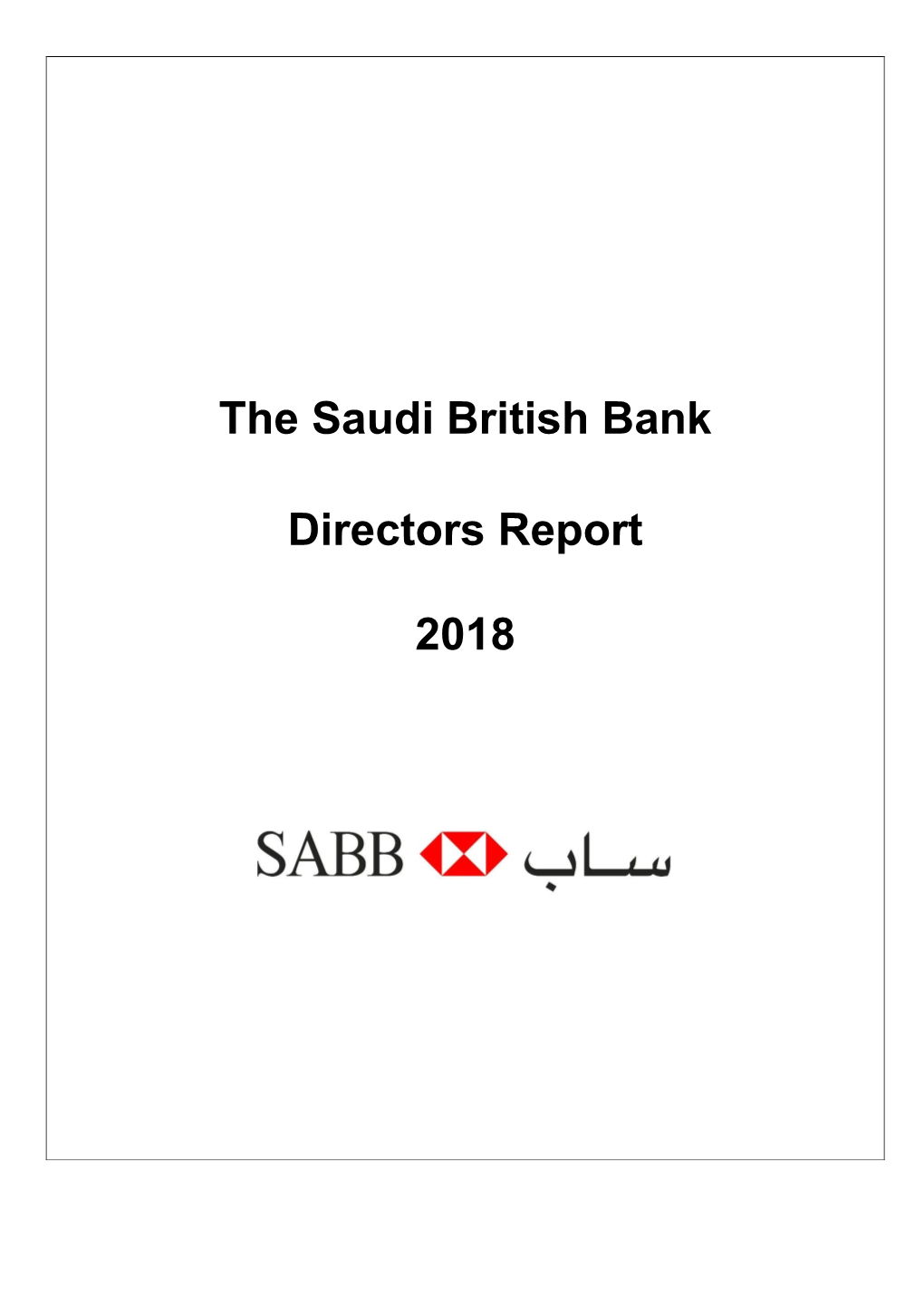 The Saudi British Bank Directors Report 2018