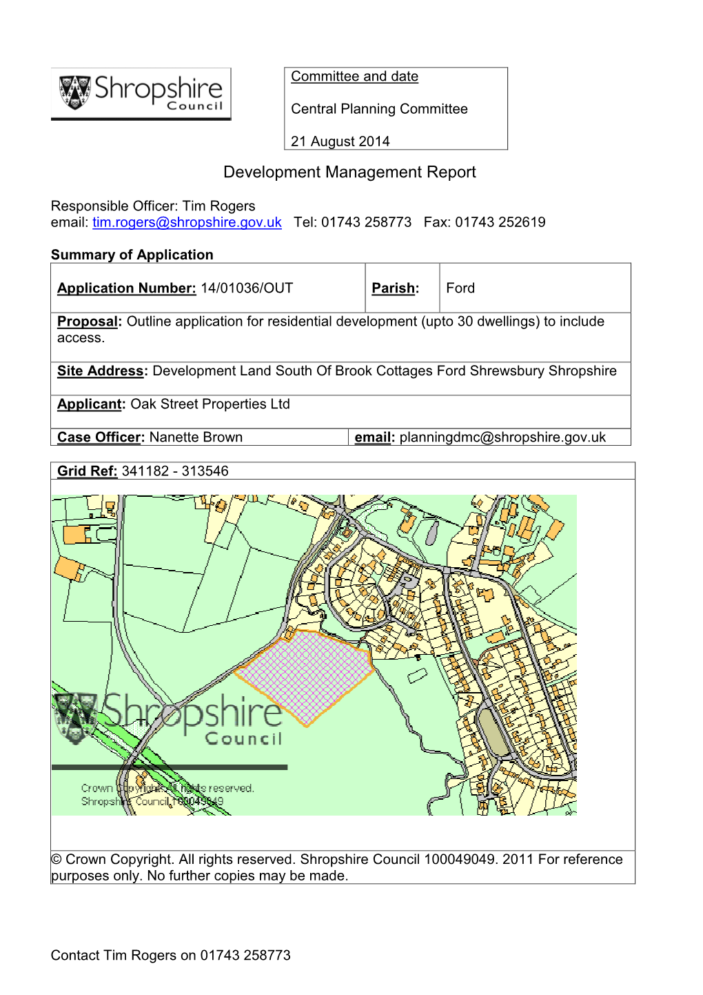 Development Land South of Brook Cottages Ford Shrewsbury Shropshire