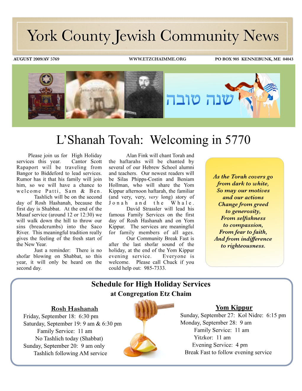 Aug 2009 Newsletter