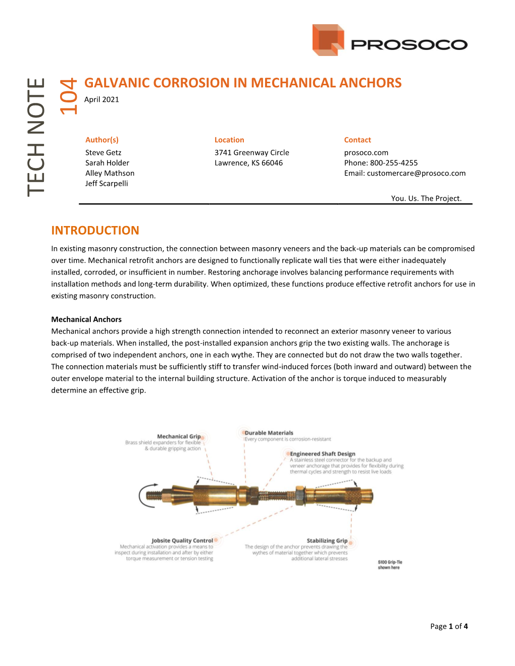 Galvanic Corrosion in Mechanical Anchors