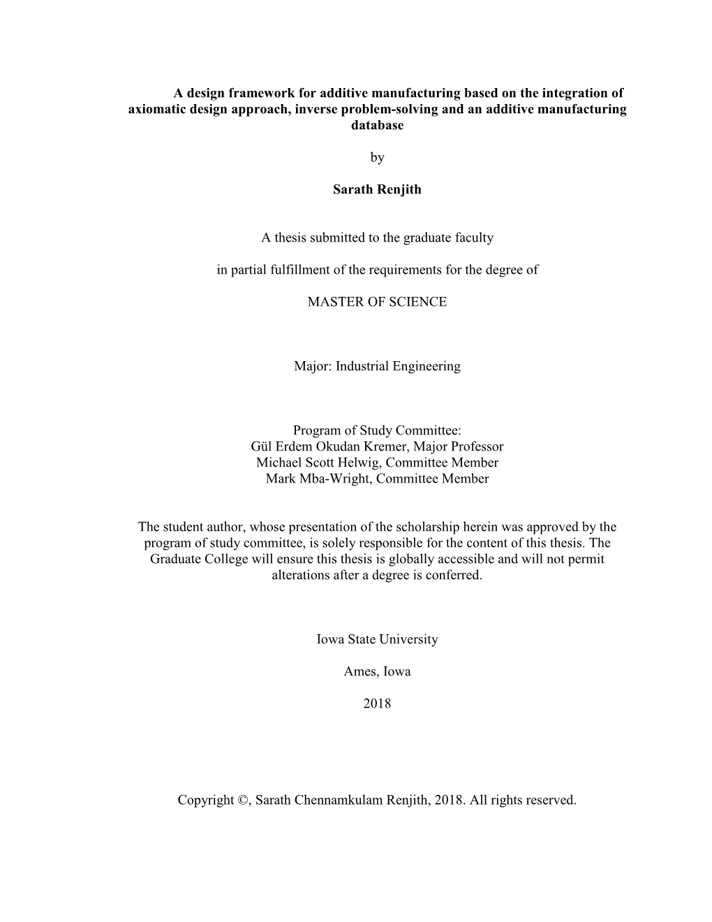 A Design Framework for Additive Manufacturing Based on the Integration of Axiomatic Design Approach, Inverse Problem-Solving and an Additive Manufacturing Database