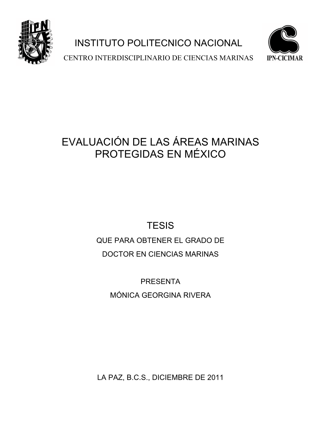 Evaluación De Las Áreas Marinas Protegidas En México