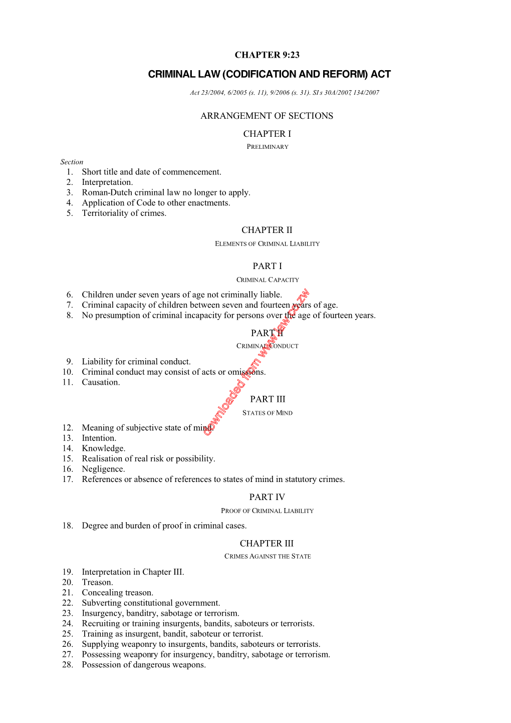 Criminal Law (Codification and Reform) Act